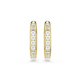 Dextera hoop earrings, Octagon shape, Round cut, White, Gold-tone plated